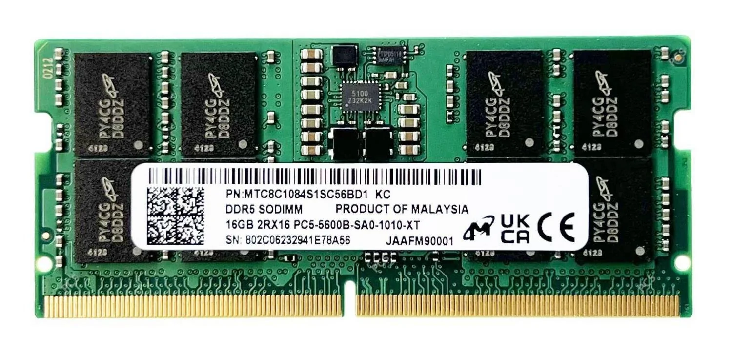DDR5 16GB 5600MHz Micron (MTC8C1084S1SC56BD1) CL46 1.1V оперативна