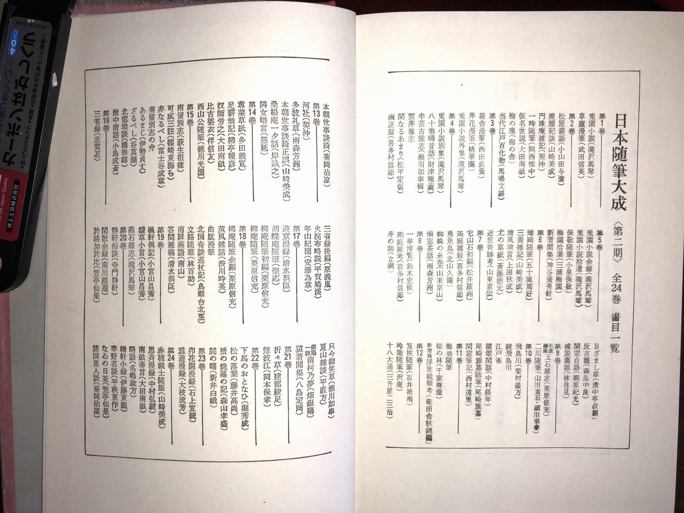 日本随筆大成 全巻構成