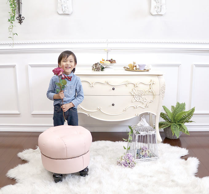 チャイルド マカロンスツール・ピンク【輸入家具屋さん】