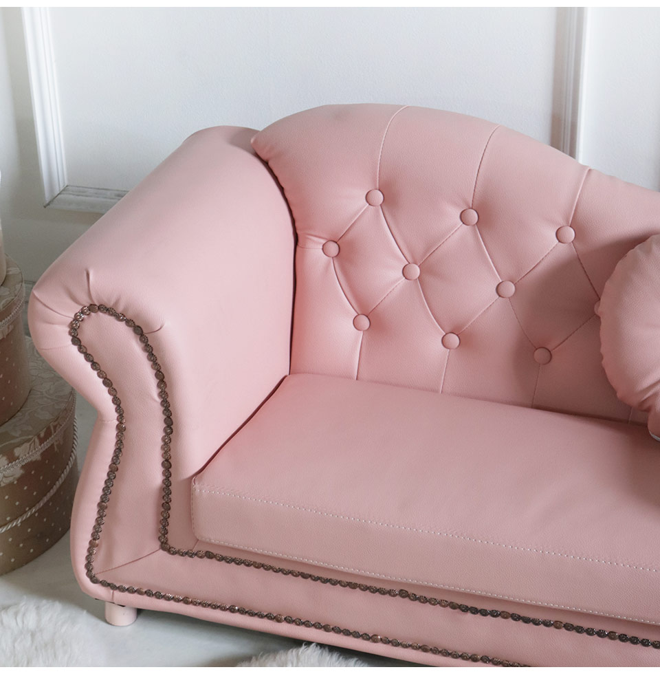チャイルドソファ 2人掛け ピンク ヨーロピアンクラシック｜おしゃれ