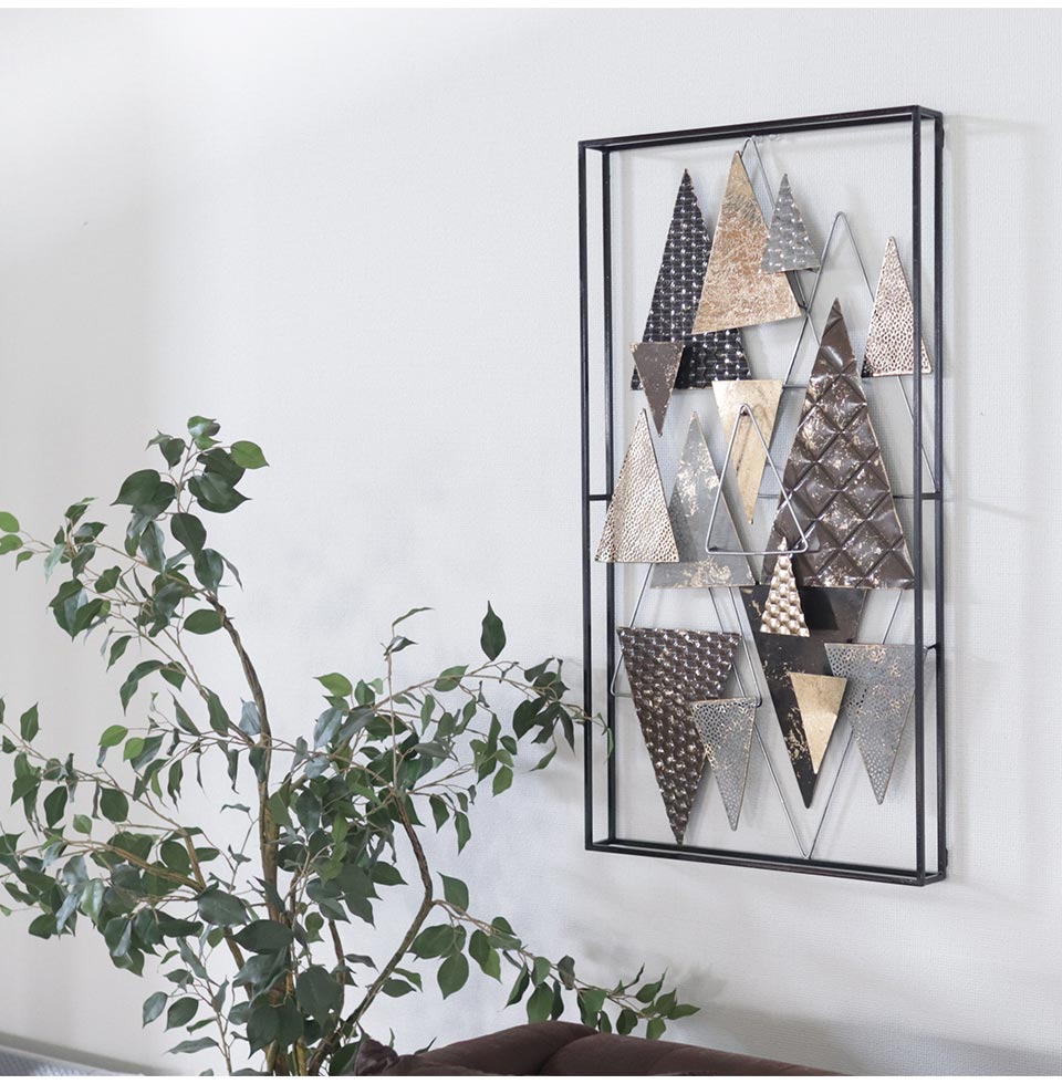 アイアン アートパネル ウォールデコレーション トライアングル 50