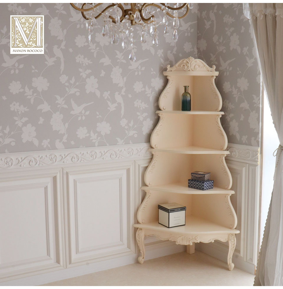 コーナーラック 棚(壁用・リビング) Sサイズ｜ManonRococo