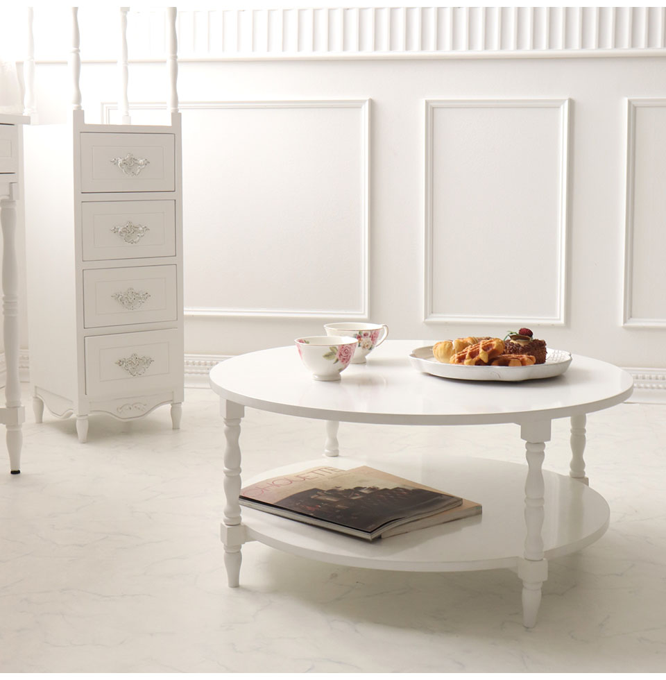 センターテーブル 姫系 おしゃれ 輸入家具 丸 ロココ調 リビング