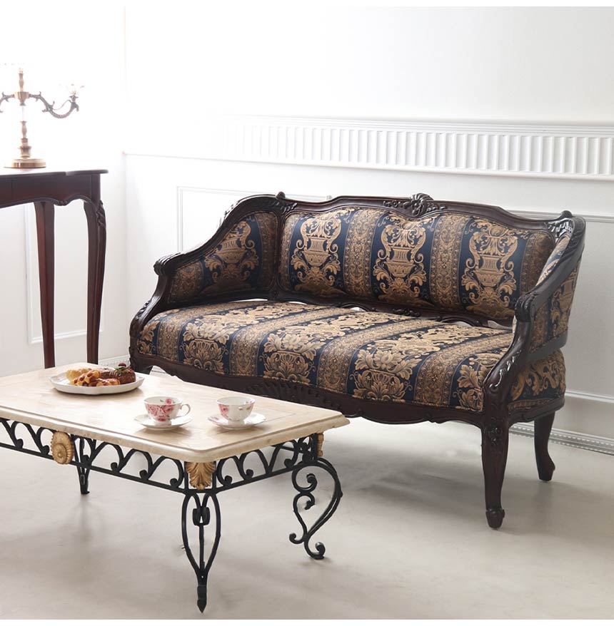 輸入家具 英国調 ラウンジソファ 2P アンティーク調 ソファー 二人掛け