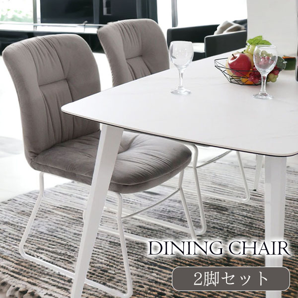 ダイニングチェア 2点セット 海外インテリア おしゃれ グレー モダン