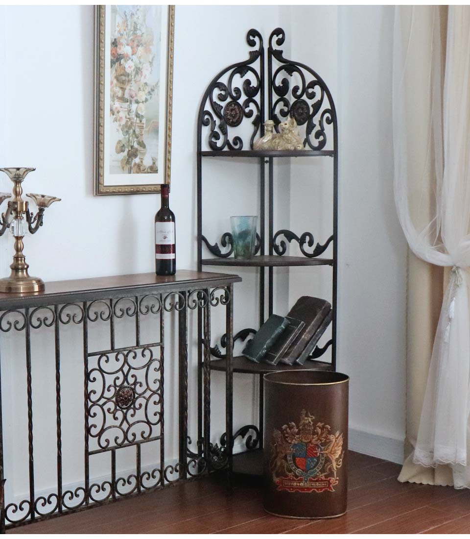 アイアン製 コーナーシェルフ ラック 4段｜Y-KAGU(輸入家具屋さん.com)