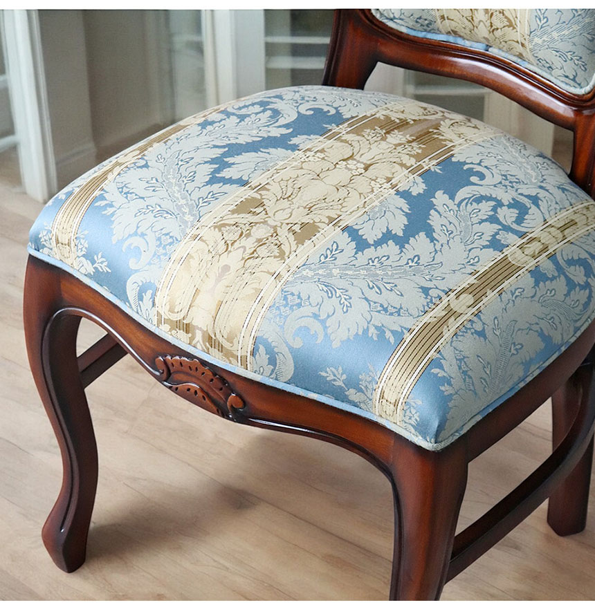 マリナカッシーリ 猫脚 ダイニングチェア (ストライプブルー)｜Y-KAGU