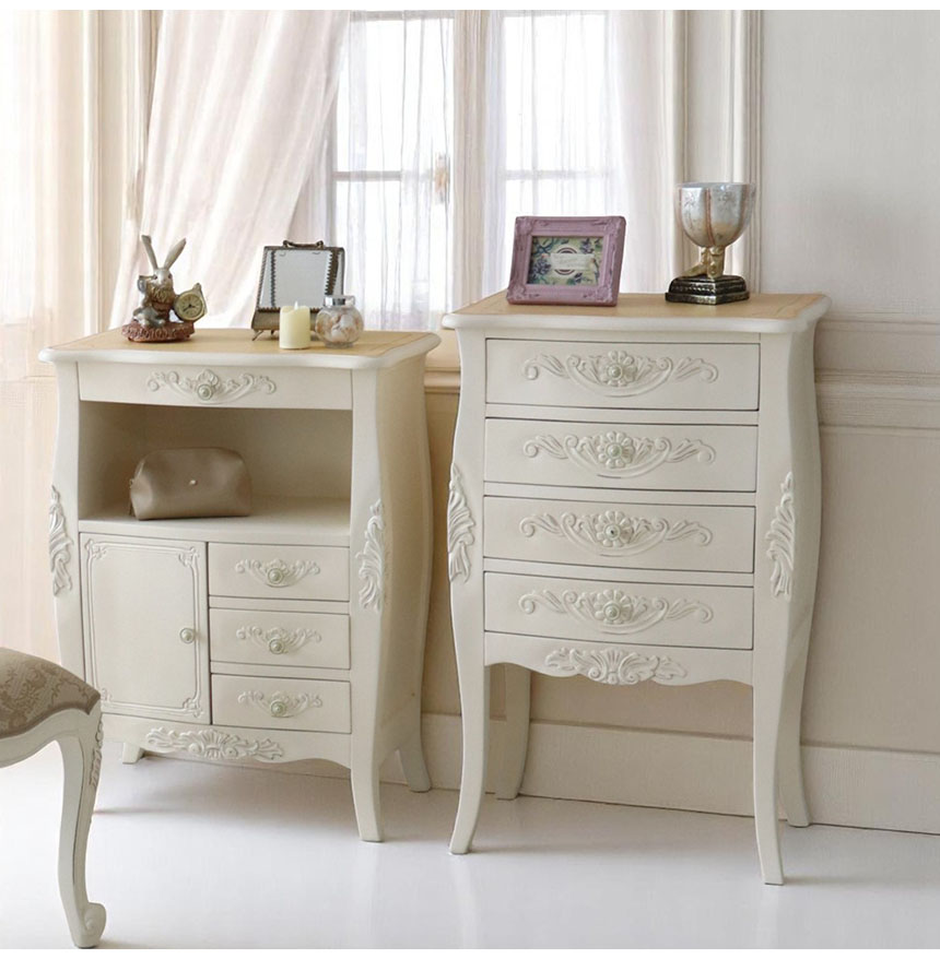 ヨーロピアンクラシック 4段チェスト（引出） （アイボリー） 幅55cm