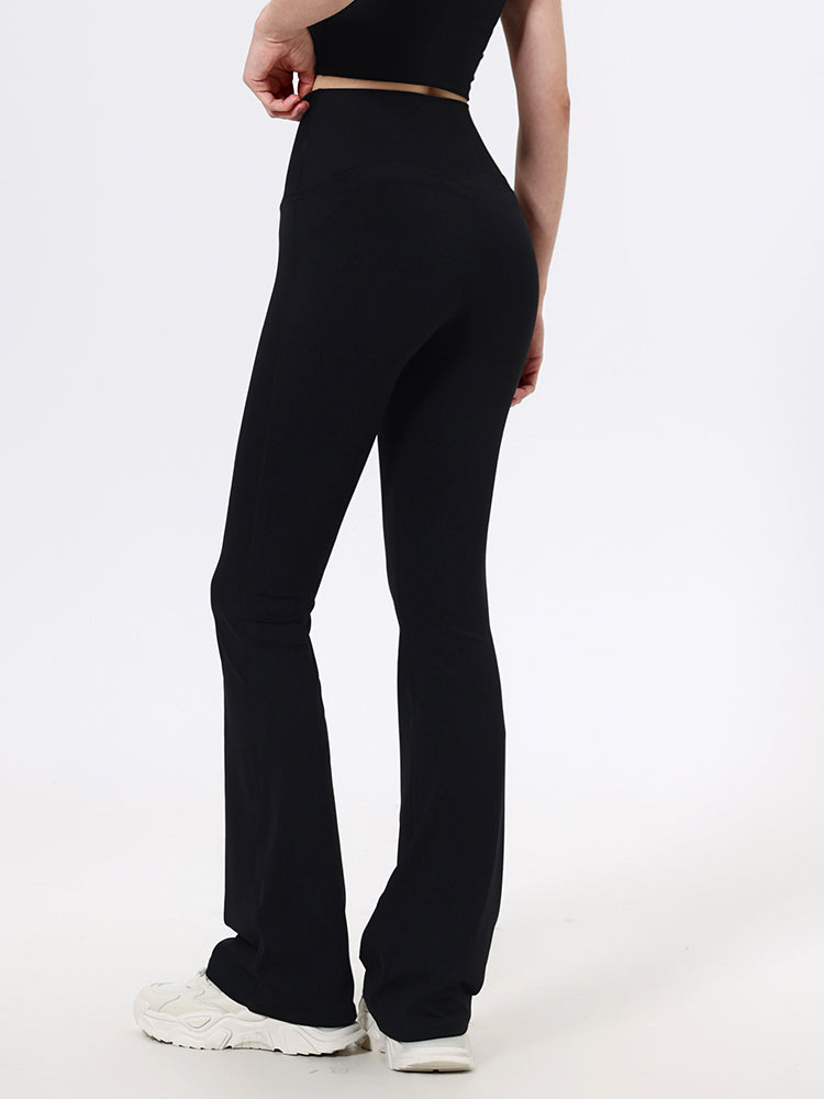 ハイウェスト フレアレギンス