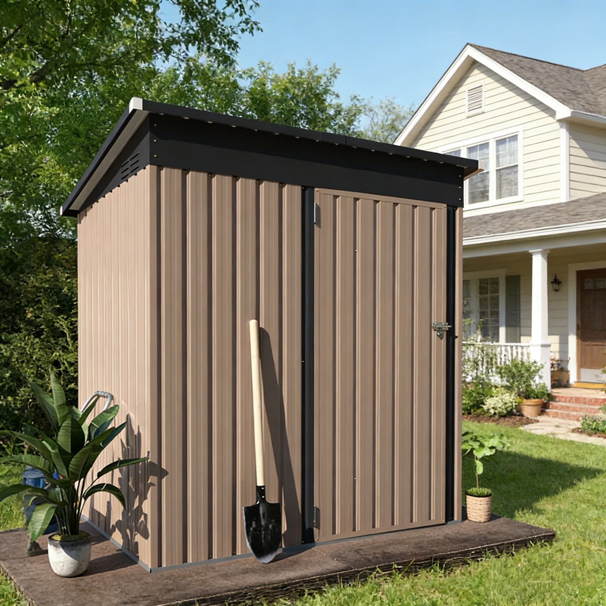 YODOLLA 5'x3' Outdoor Storage Shed – Compact, Sturdy & Easy to Install