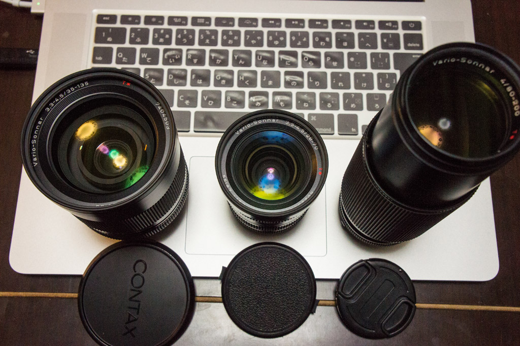 YASHICA-CONTAX Carl Zeiss Vario-Sonnar 35-135mm F3.3-4.5 と 80