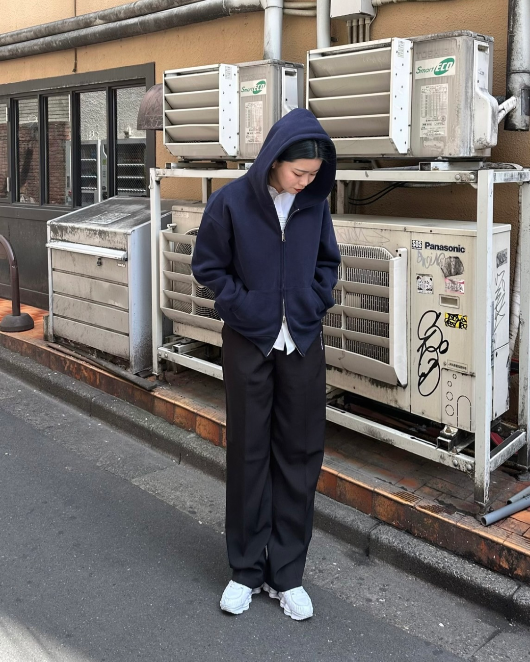 再販】ネイビーダブルジップパーカー Y0075 – YOLO（ヨロ