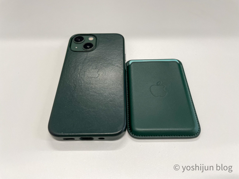 iPhone13mini 純正レザーケース】セコイアグリーンの色味が素敵すぎて