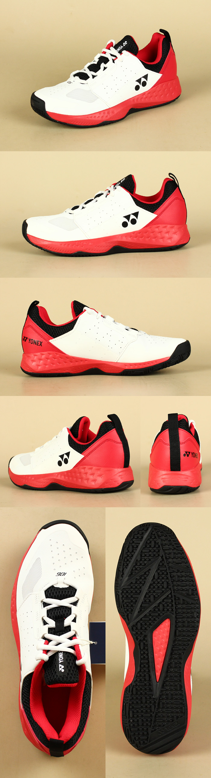 パワークッション 106 ホワイト／レッド（114） | ヨネックス テニス