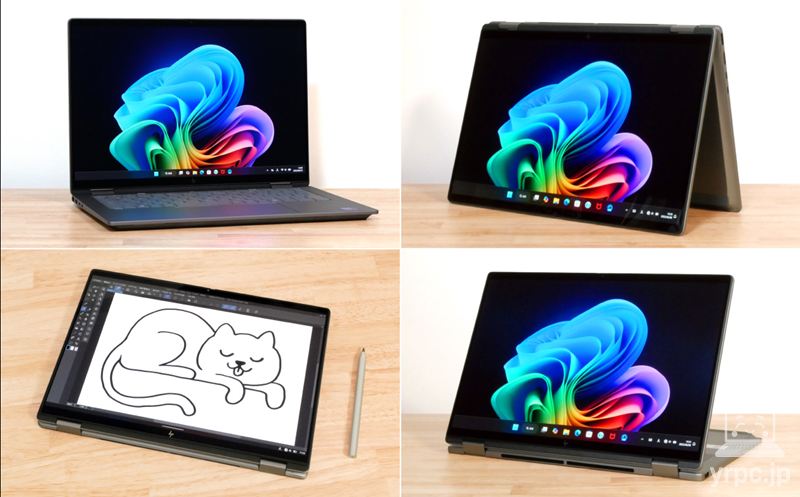 HP OmniBook X Flip 14-fm」実機レビュー！Core Ultra 200V＆有機EL