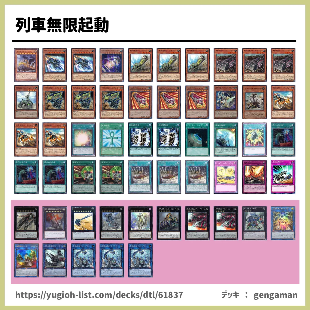 列車無限起動遊戯王デッキレシピ無限起動（むげんきどう）【ビート