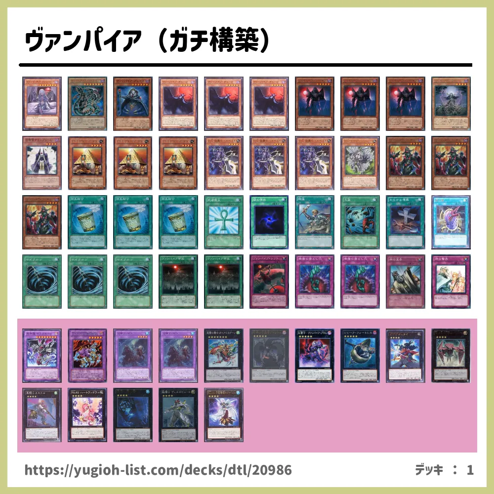 ヴァンパイア（ガチ構築）遊戯王デッキレシピヴァンパイア【ビート