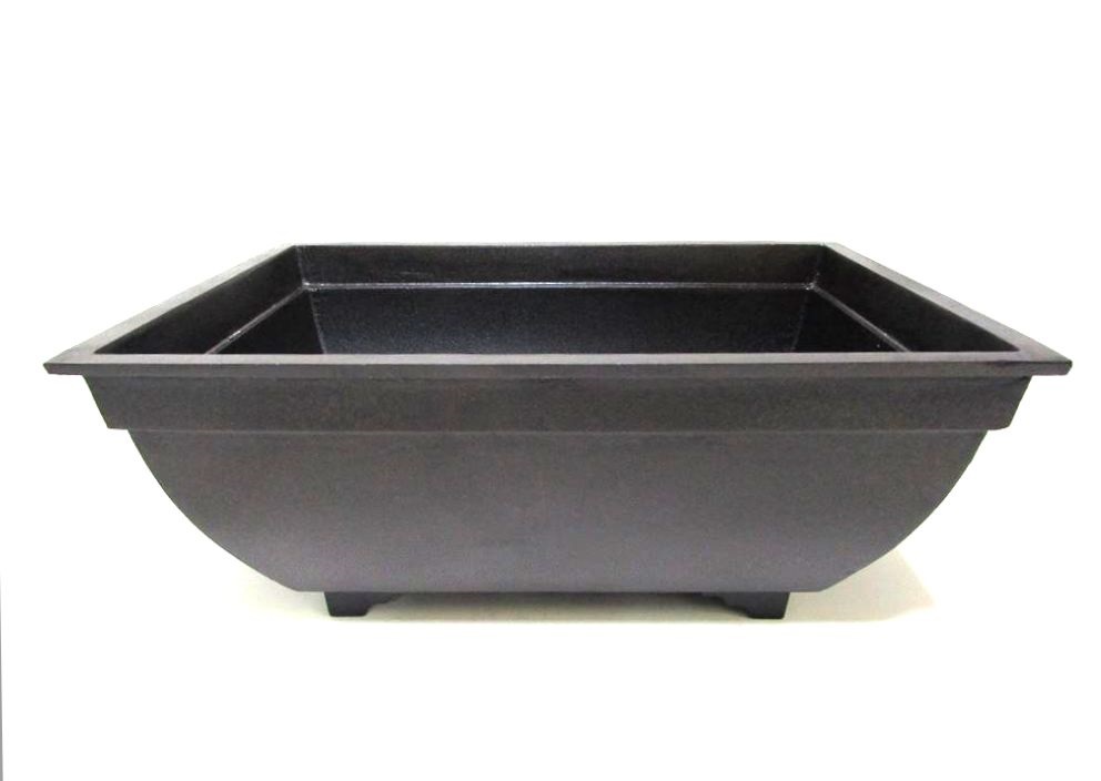 アルミ合金花器 尺三合金長角深砂鉢 古茶散らし - 花器ギャラリー 裕器