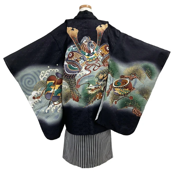 t2252604】【レンタル】七五三 男の子 5歳 羽織袴セット 長門 兜に龍