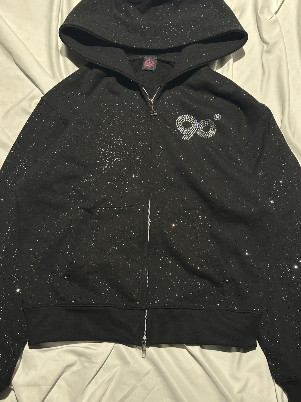90 Logo Glitter Light Zip Hoodie【9090girl】 – YZ