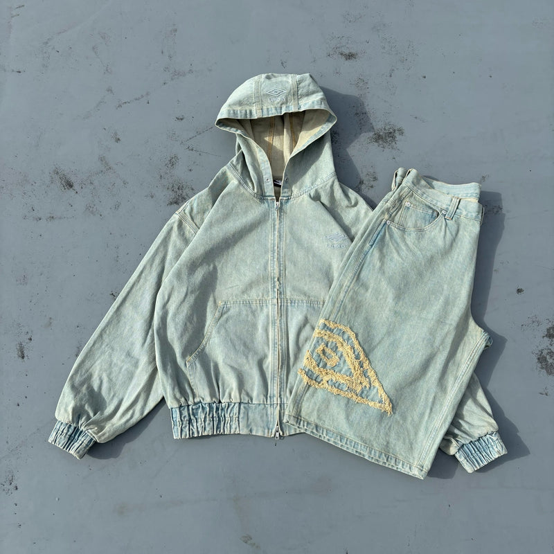 9090 × umbro Denim Zip Hoodie – YZ