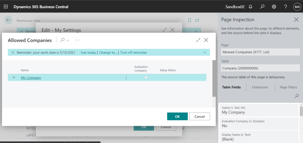 Dynamics 365 Business Central: Controlling access to My Settings
