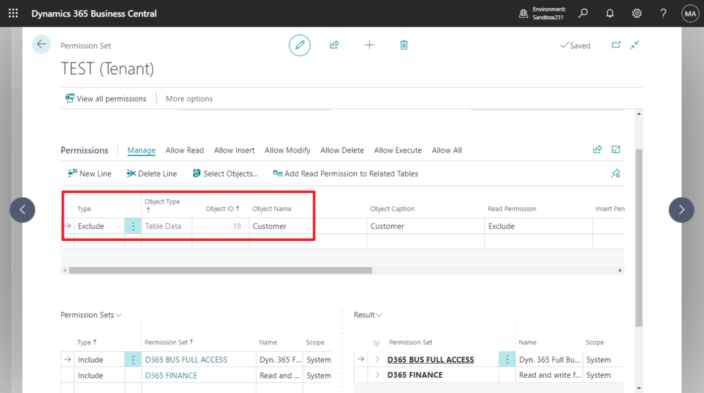 Dynamics 365 Business Central: About the permissions of 'Search