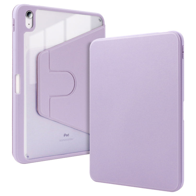 ガラスフィルム付き】360°回転式 ペンポケット付き 背面クリアiPad