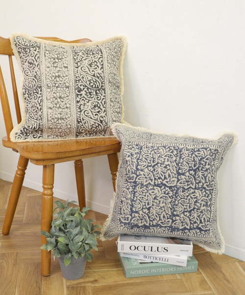 emesuelee クッション クッションカバー アンティーククッションカバー