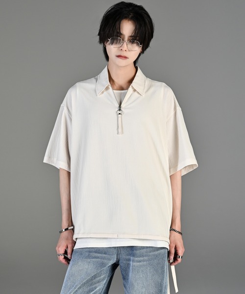 ADRER（アドラー） シャツ CODE CRINKLE HALF ZIP SHIRT / コード