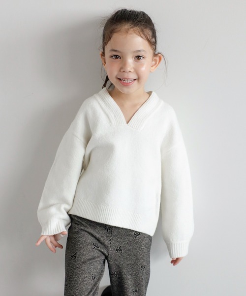 BONJOUR SAGAN enfant ニット セーター 「3-10才対応」ディープVネック