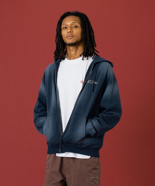 XLARGE（エクストラ ラージ） パーカー SPRAY DYED ZIP UP HOODED