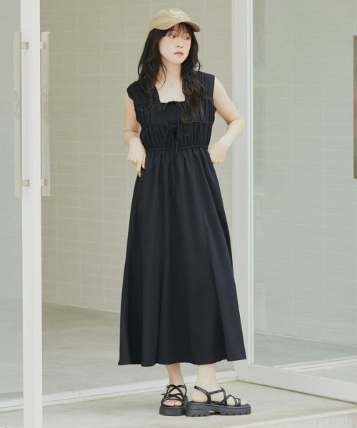 archives（アルシーヴ） ノースリーブワンピース MEDIUM ブラック