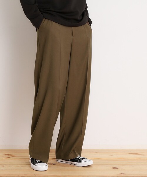 THE SHOP TK パンツ ツイルワイドスラックス メンズ : ZOZOTOWN Yahoo