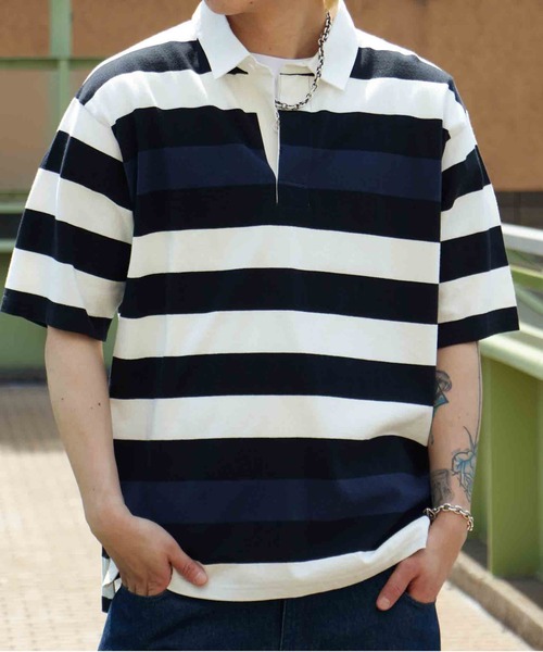 NO NEED（ノーニード） ポロシャツ USAコットンボーダーラガー