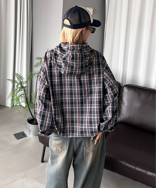 パーカー アソートチェックアノラック メンズ レディース : ZOZOTOWN