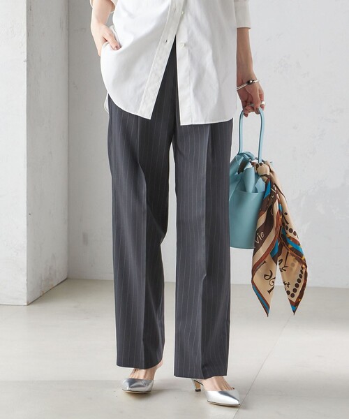 SHIPS（シップス） スラックス パンツ 「手洗い可能」ストライプ