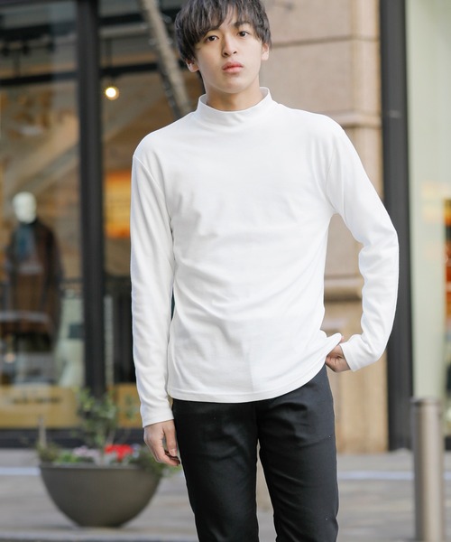 Beno（ビーノ） tシャツ マイクロスムース セミハイネック モック