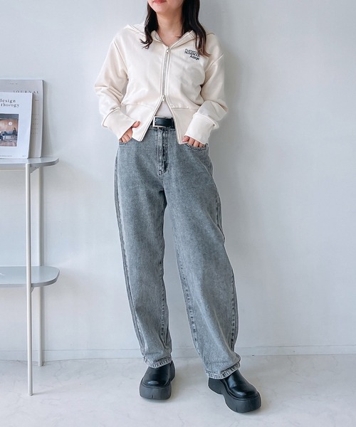 AS KNOW AS（アズノゥアズ） パーカー ワンポイントロゴ刺繍 ダブル