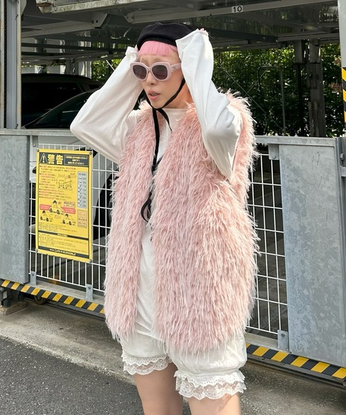 Alley Tokyo コート アウター ふさふさベスト レディース : ZOZOTOWN