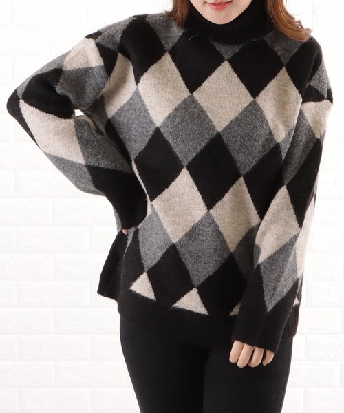 Lace Ladies（レースレディース） ニット セーター ダイヤ柄