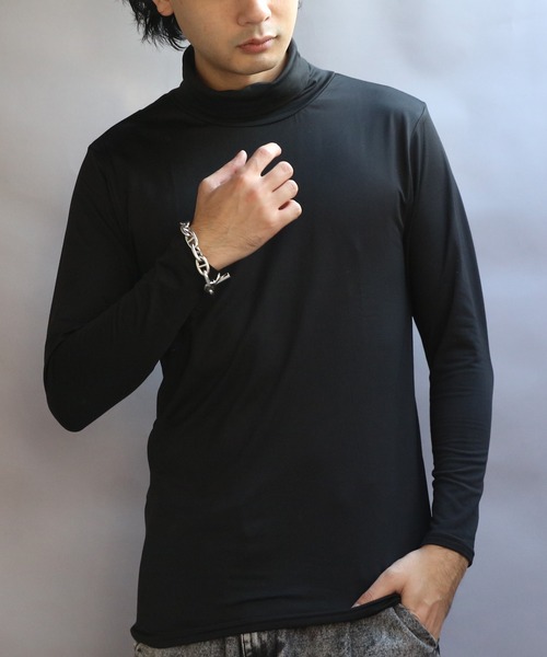 8 tシャツ 裏起毛ストレッチタートルネック メンズ レディース