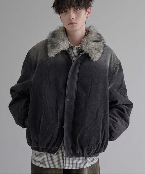 epnok ブルゾン アウター 2WAYコーデュロイ中綿ファーブルゾン メンズ