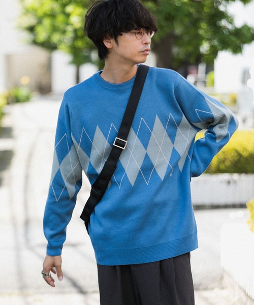 SENSE OF PLACE by URBAN RESEARCH セーター ニット アーガイルクルー