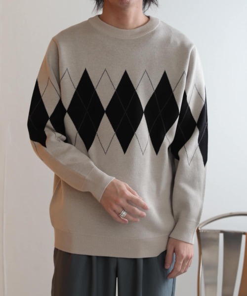 SENSE OF PLACE by URBAN RESEARCH セーター ニット アーガイルクルー