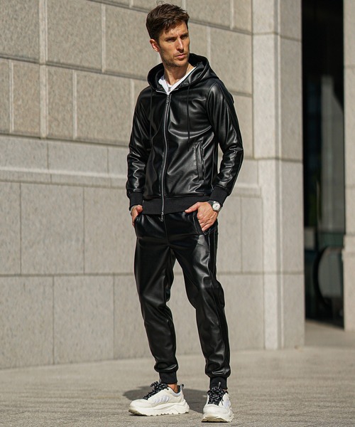 SOMEDIFF（サムディフ） セットアップ 「SOMEDIFF」PUレザーフルジップ