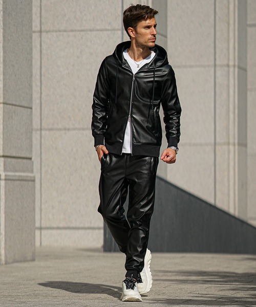 SOMEDIFF（サムディフ） セットアップ 「SOMEDIFF」PUレザーフルジップ