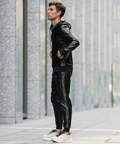 SOMEDIFF（サムディフ） セットアップ 「SOMEDIFF」PUレザーフルジップ