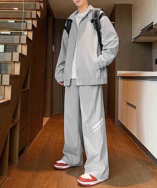 link lot パジャマ 「セットアップ」ナイロンラインスタンドブルゾン＋