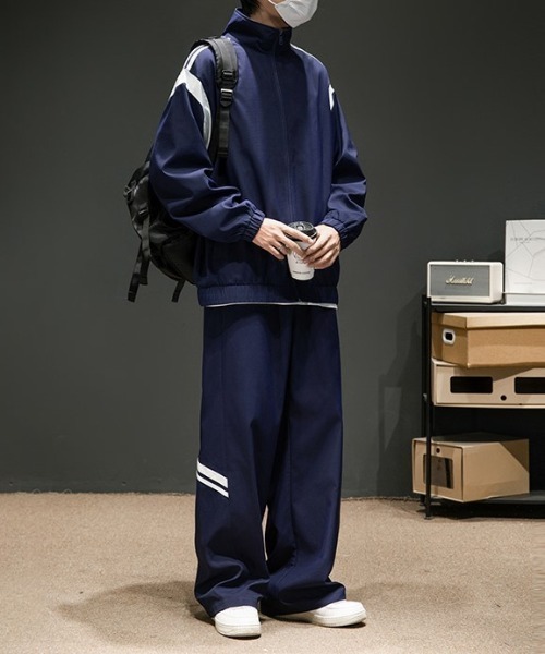 link lot パジャマ 「セットアップ」ナイロンラインスタンドブルゾン＋